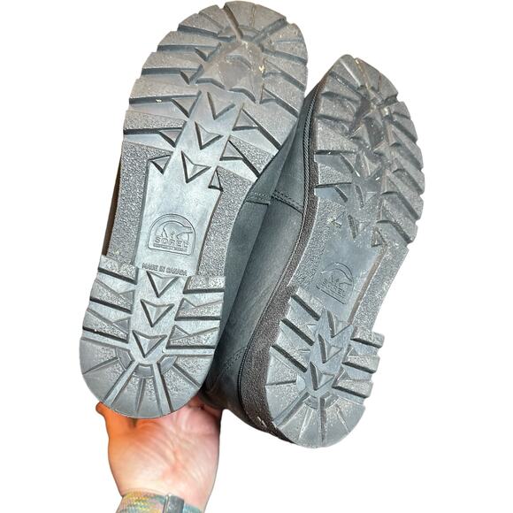 Vintage Sorel Black Leather Calf Hair Ankle Booties - Size 10 - Picture 6 of 10